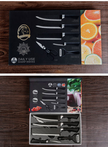 6 Pieces Knife Set- Stainless Steel-With Strong Non-Stick Coating